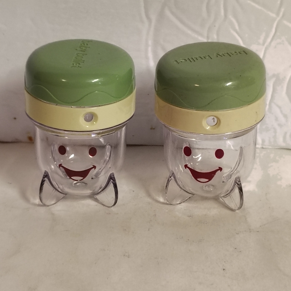 Baby Bullet Replacement Cups Set Of 2 Date Dial Storage Containers